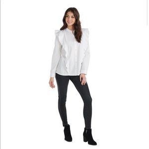 NWT Mud pie Adley button-down ruffle top
